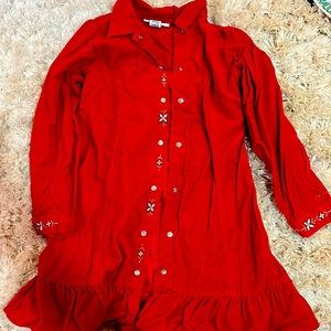 Red  corduroy dress